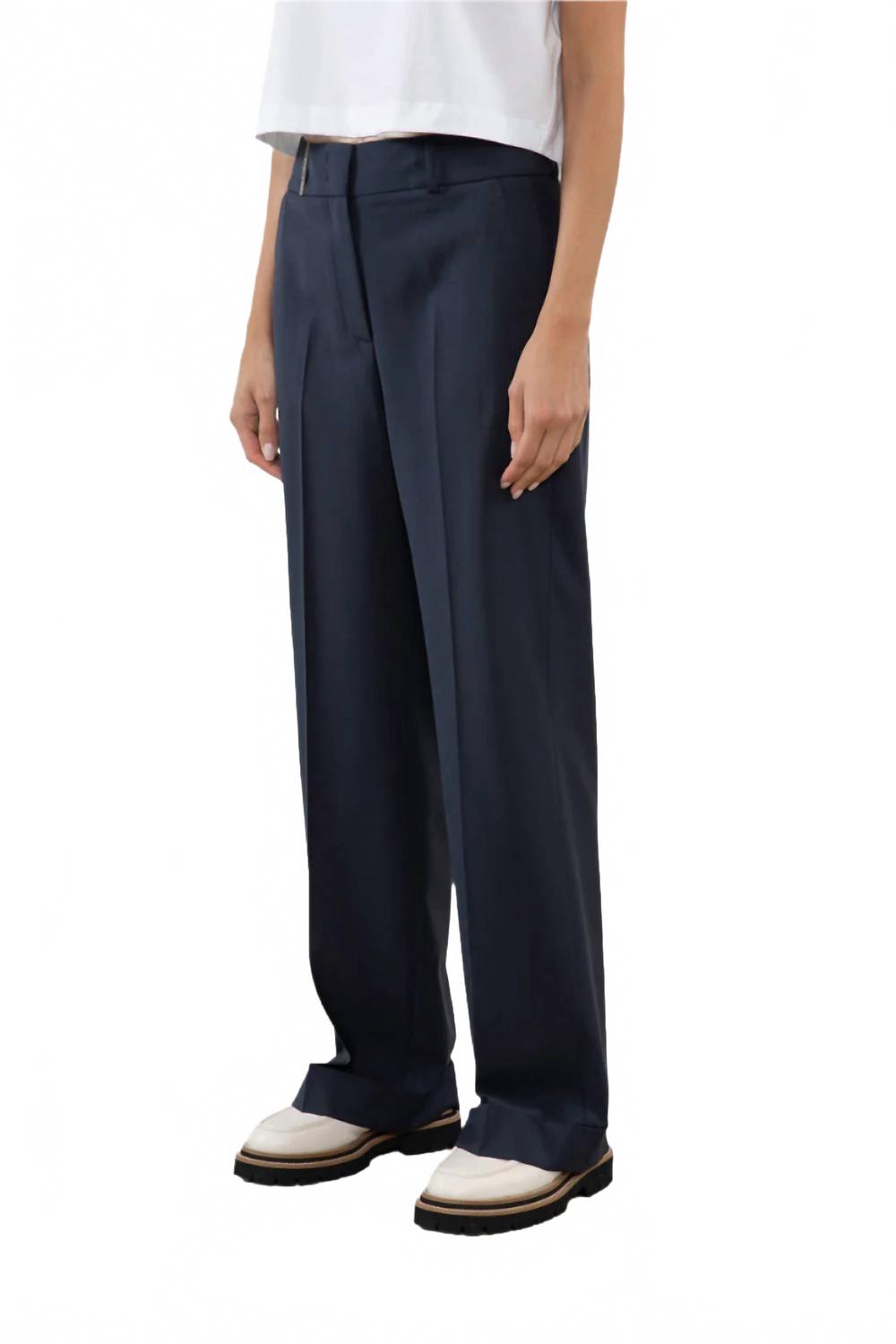 Брюки из прохладной шерсти с двусторонним растяжением в цвете индиго и темно-синий Peserico
Брюки из прохладной шерсти с двусторонним растяжением в цвете индиго и темно-синий Peserico