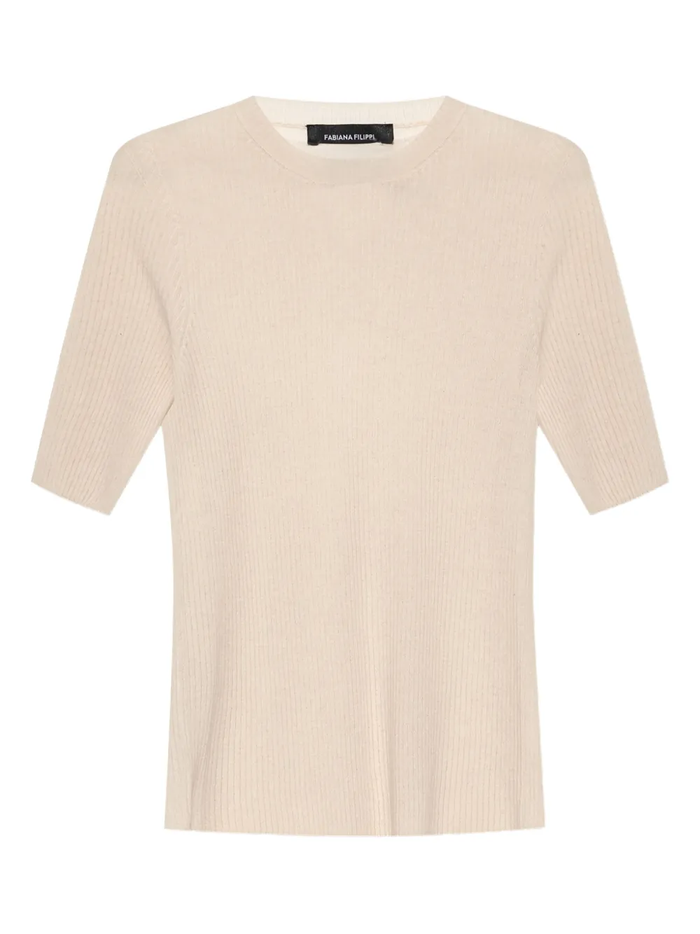 Ребристый топ с короткими рукавами Fabiana Filippi, нейтральный
Ребристый топ с короткими рукавами Fabiana Filippi, нейтральный