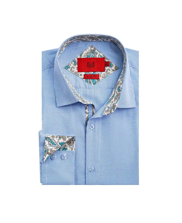 Голубая рубашка на пуговицах в клетку Houndstooth для мальчиков-подростков, Slim Fit Elie Balleh, синий
Голубая рубашка на пуговицах в клетку Houndstooth для мальчиков-подростков, Slim Fit Elie Balleh, синий