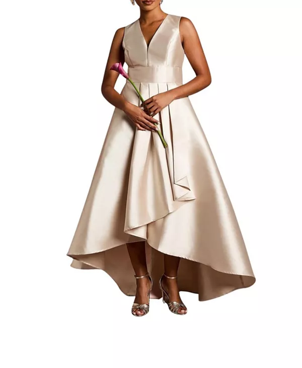 Длинное платье без рукавов с глубоким вырезом и эффектом водопада Coast, бежевый
Длинное платье без рукавов с глубоким вырезом и эффектом водопада Coast, бежевый