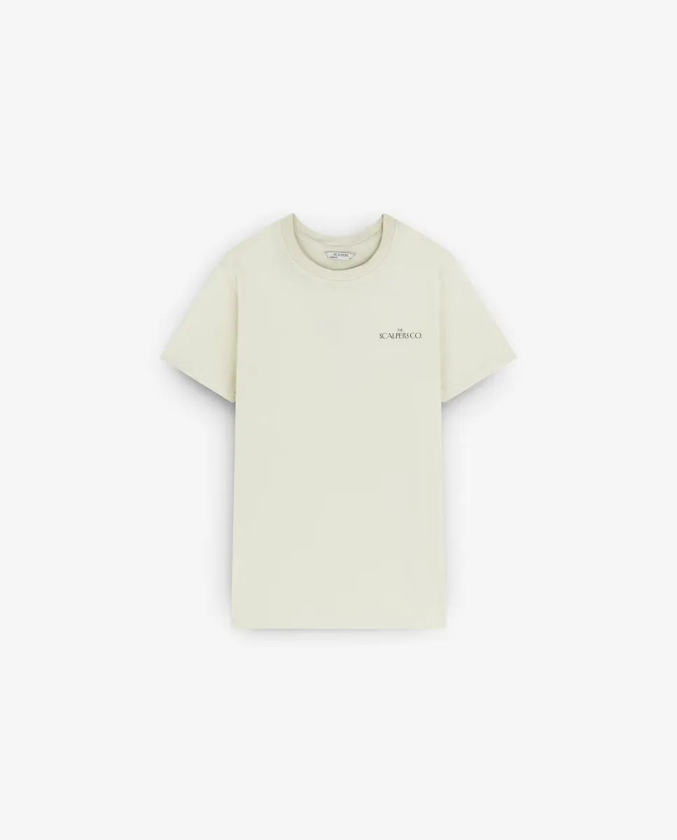 Мужская хлопковая футболка с коротким рукавом Scalpers, кремовый
Мужская хлопковая футболка с коротким рукавом Scalpers, кремовый