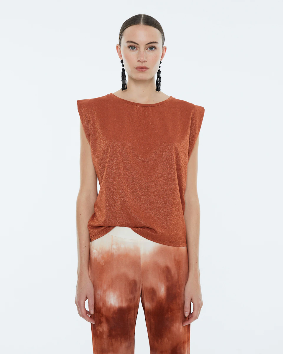 Женская футболка без рукавов с круглым вырезом Andam, коричневый
Женская футболка без рукавов с круглым вырезом Andam, коричневый