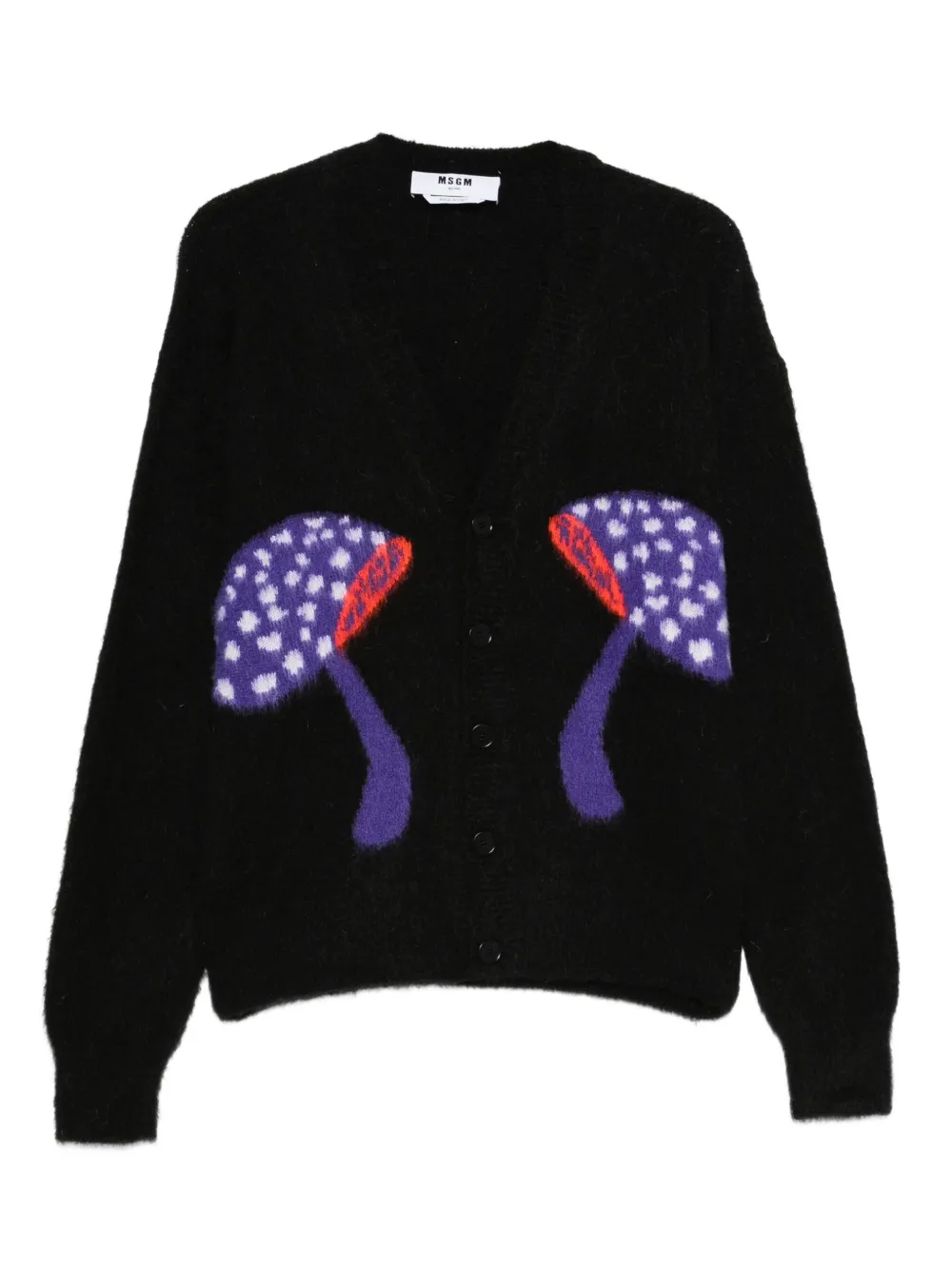 Кардиган с аппликацией MSGM, черный 
Кардиган с аппликацией MSGM, черный