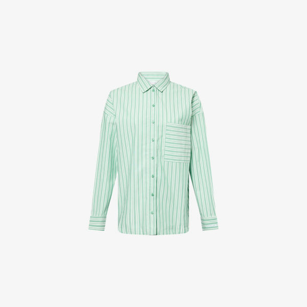 Рубашка свободного кроя Lounge Underwear в тонкую полоску из хлопка, зеленый
Рубашка свободного кроя Lounge Underwear в тонкую полоску из хлопка, зеленый