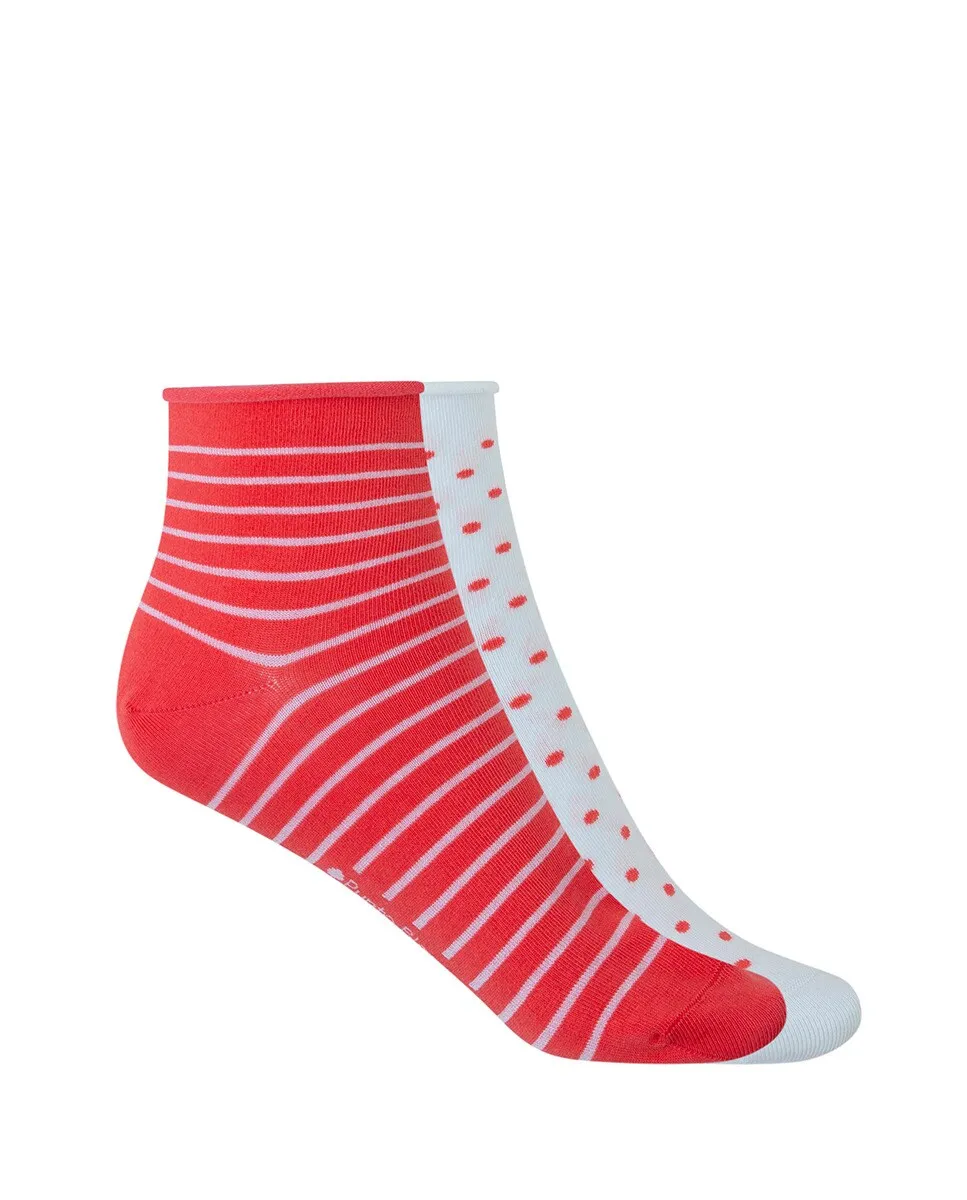 Упаковка из 2 плоских хлопковых носков с манжетой, с рисунком в горошек и полоску Сделано в Испании Punto Blanco, розовый
Упаковка из 2 плоских хлопковых носков с манжетой, с рисунком в горошек и полоску Сделано в Испании Punto Blanco, розовый