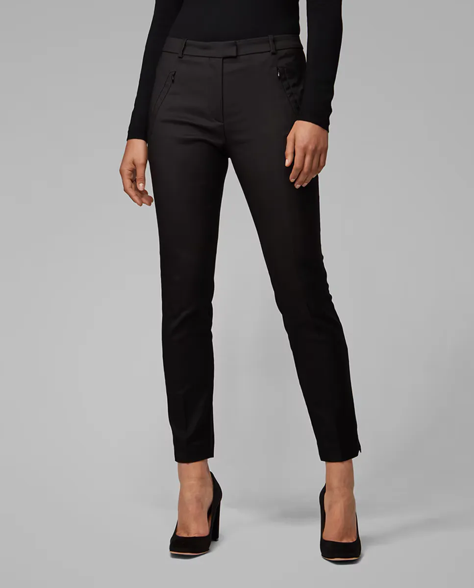 Женские приталенные брюки длиной до щиколотки с молнией внизу Boss, черный
Женские приталенные брюки длиной до щиколотки с молнией внизу Boss, черный