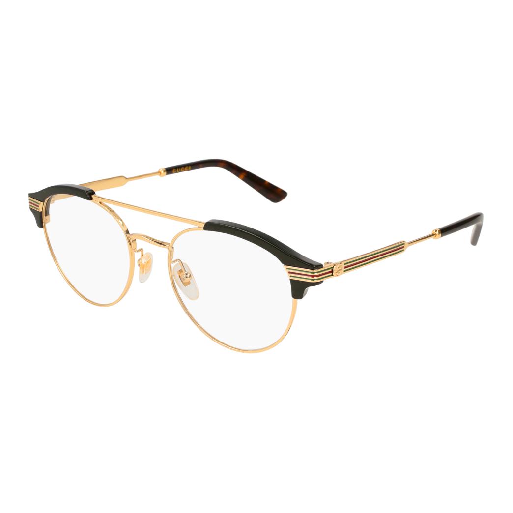 GUCCI Металлическая круглая оправа для очков мужская золотая, Gold