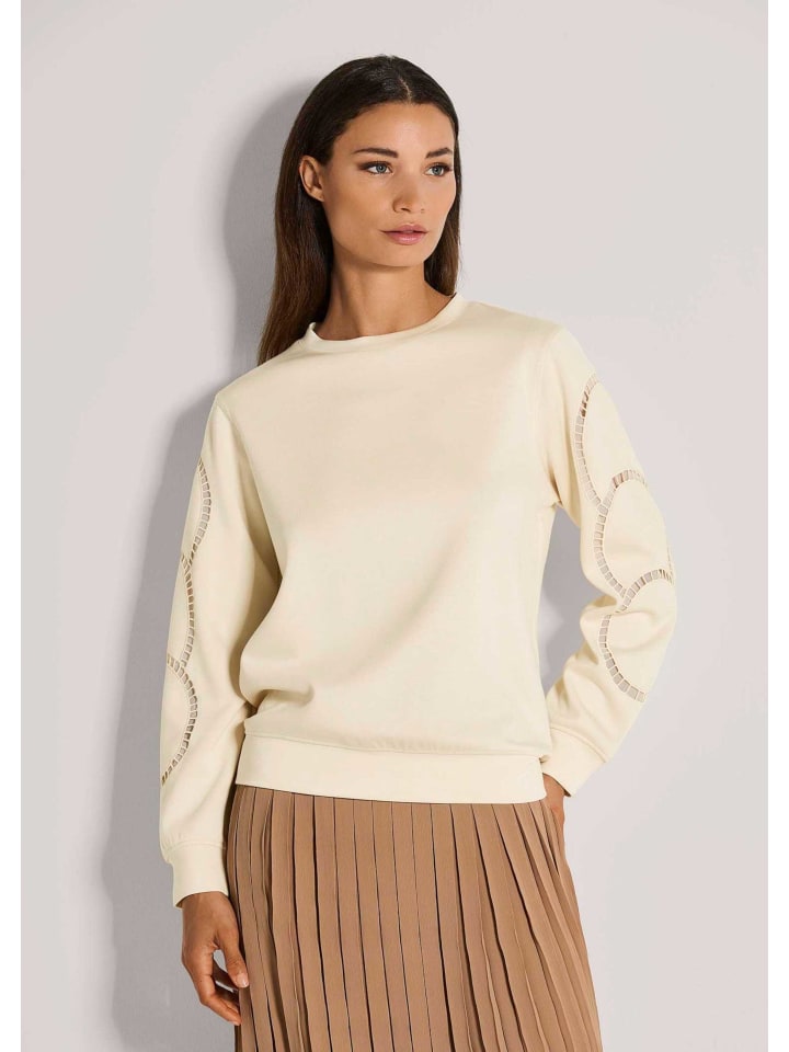 MADELEINE Топ с длинными рукавами и сетчатыми вставками жемчужно-белого цвета
MADELEINE Топ с длинными рукавами и сетчатыми вставками жемчужно-белого цвета