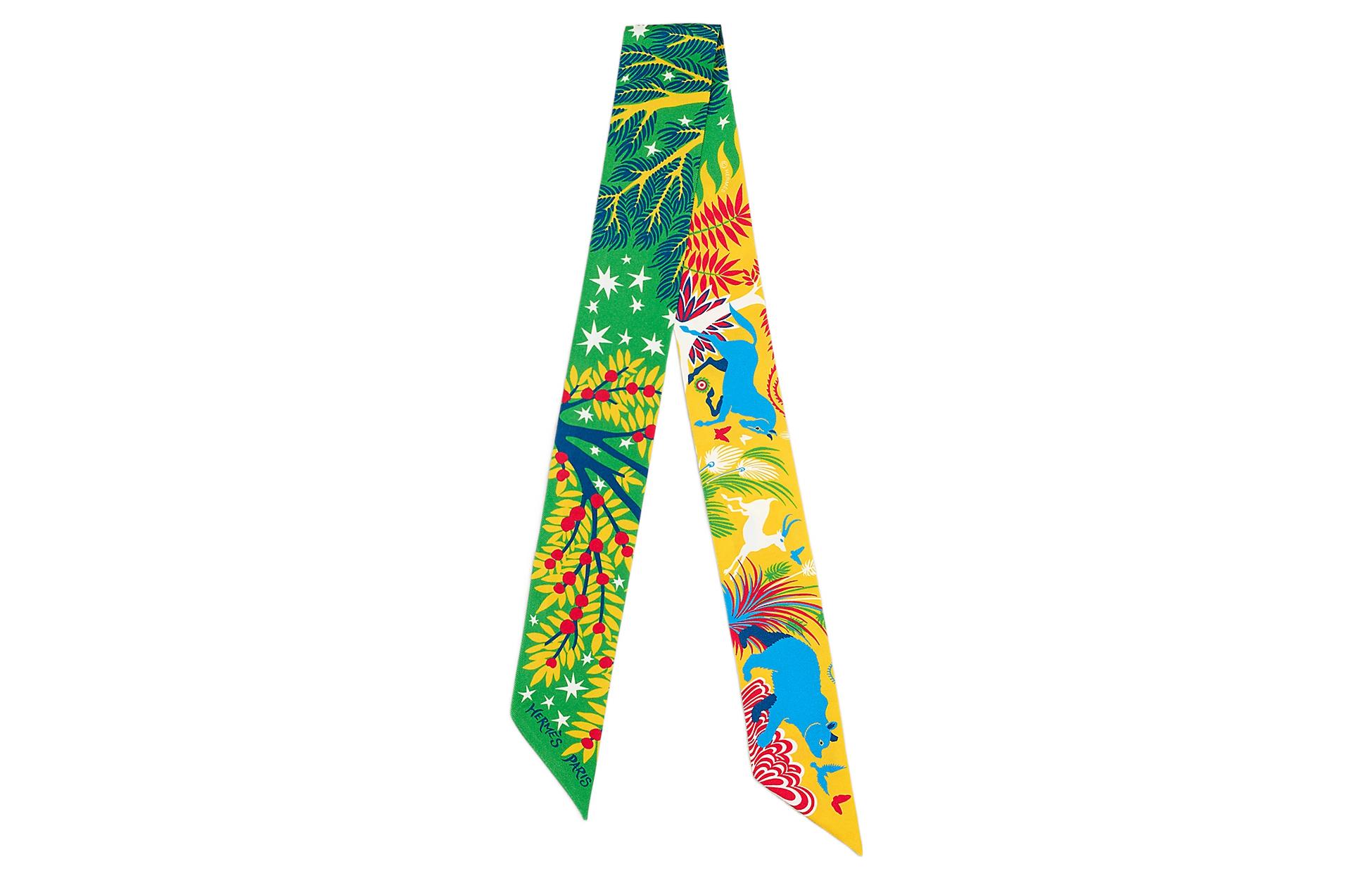 Шелковый шарф Twilly HERMES, Лесной зеленый/Темно-зеленый/Желтый
Шелковый шарф Twilly HERMES, Лесной зеленый/Темно-зеленый/Желтый