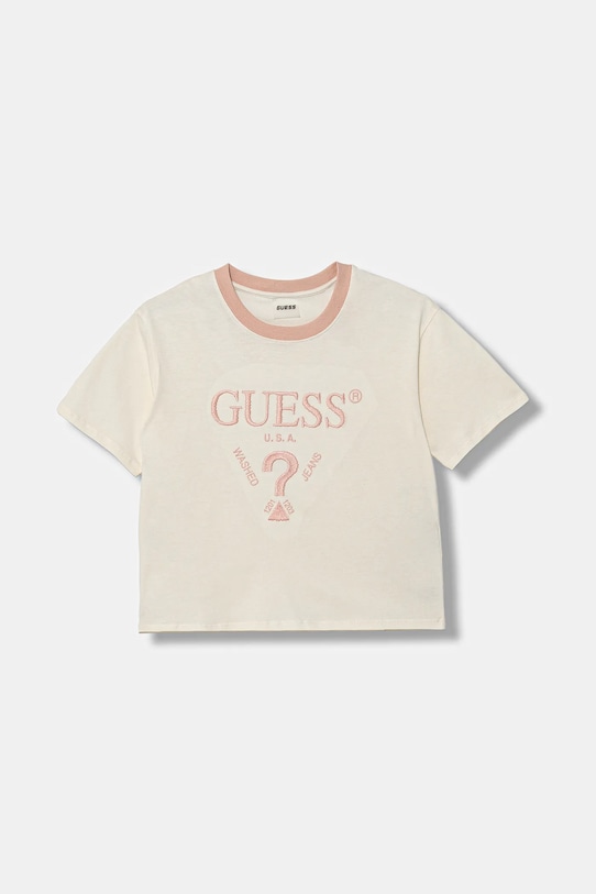 Детская хлопковая футболка Guess, бежевый
Детская хлопковая футболка Guess, бежевый