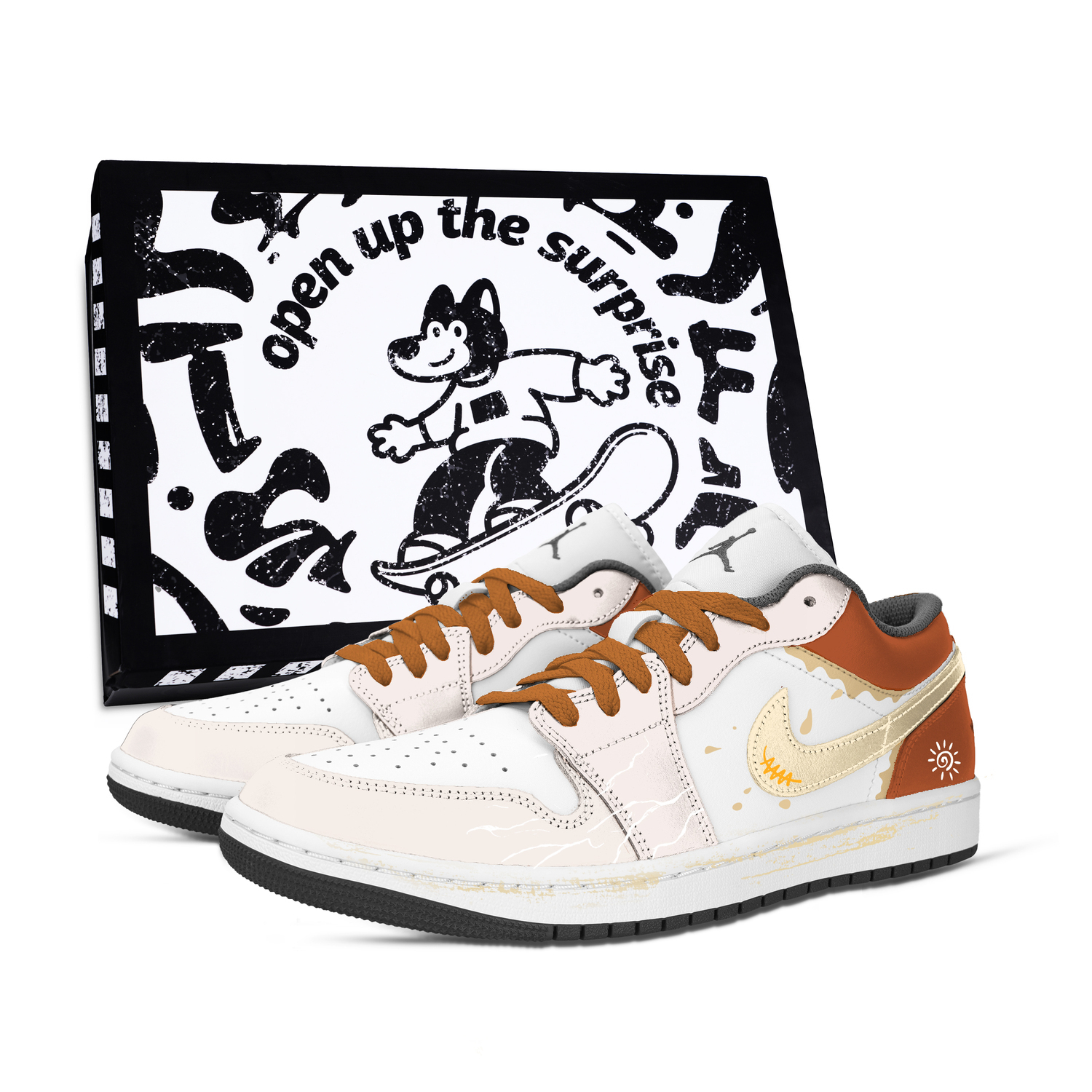 Кроссовки баскетбольные Air 1 Sweet Cream Roll устойчивые к истиранию винтажные унисекс white Jordan, коричневый/желтый
Кроссовки баскетбольные Air 1 Sweet Cream Roll устойчивые к истиранию винтажные унисекс white Jordan, коричневый/желтый