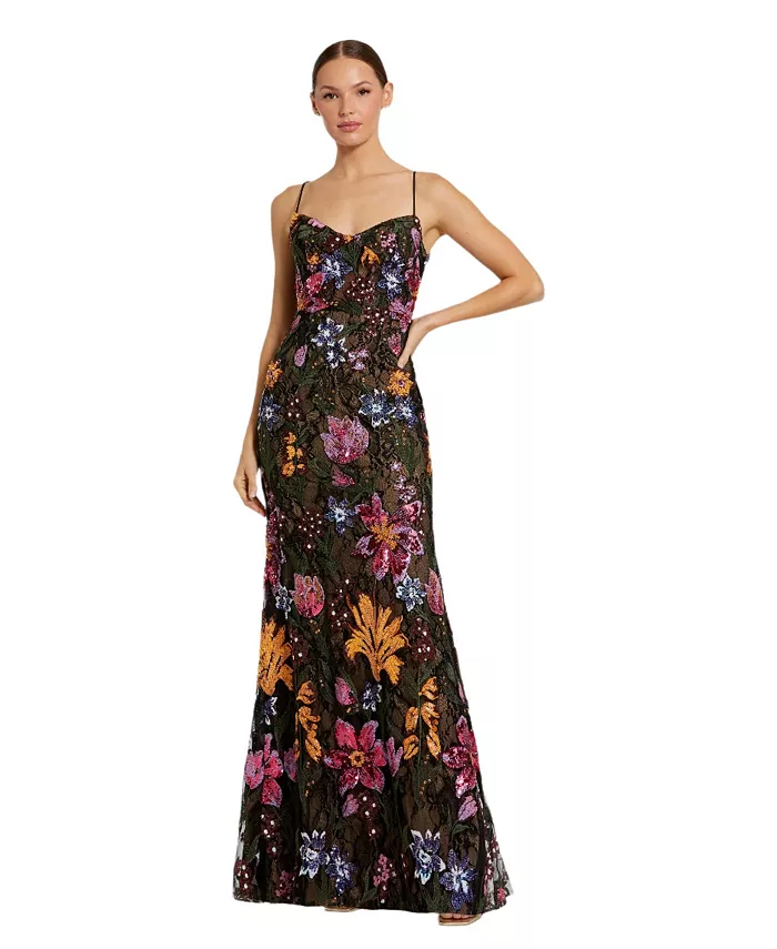 Женское платье с цветочной вышивкой на тонких бретелях Mac Duggal, черный
Женское платье с цветочной вышивкой на тонких бретелях Mac Duggal, черный