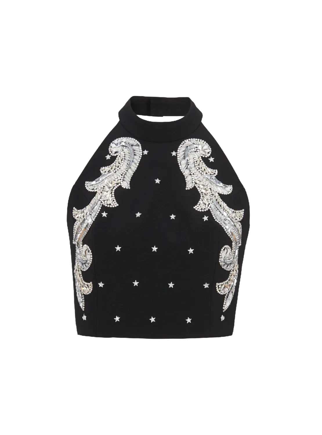 Топ без спинки с вышивкой в стиле барокко Balmain, черный
Топ без спинки с вышивкой в стиле барокко Balmain, черный