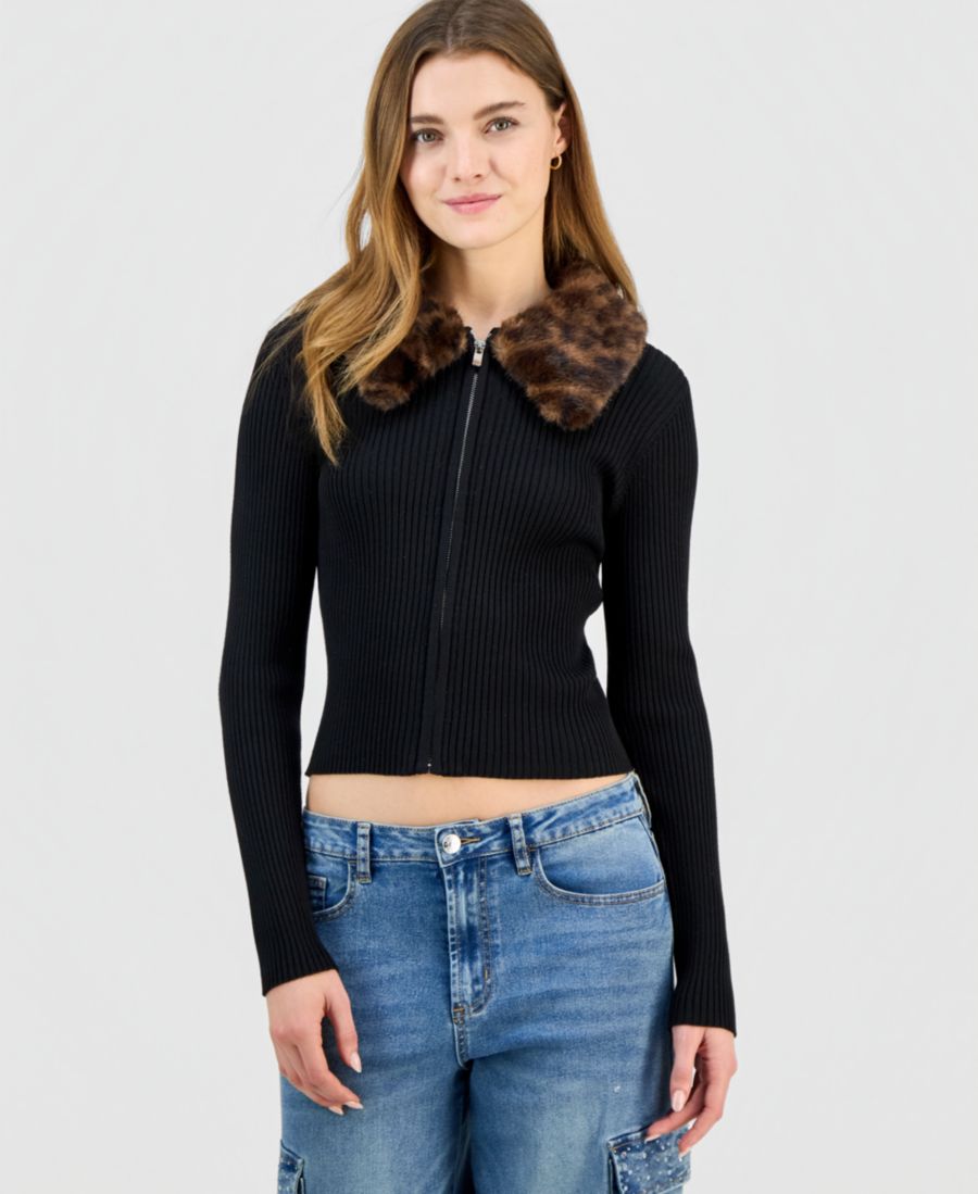 Детский свитер на молнии с воротником из искусственного меха Madden Girl, Black
Детский свитер на молнии с воротником из искусственного меха Madden Girl, Black