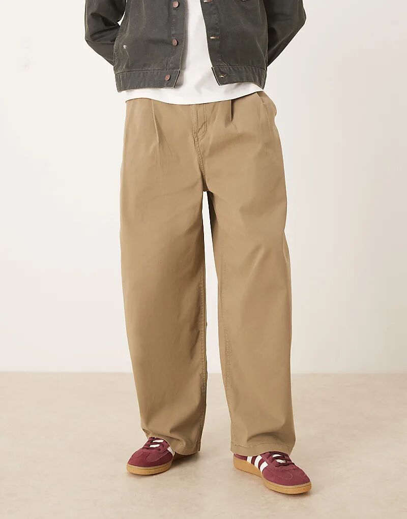 Брюки свободного кроя ASOS DESIGN бежевого цвета со складками
Брюки свободного кроя ASOS DESIGN бежевого цвета со складками