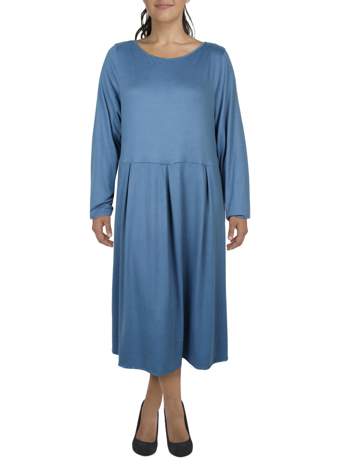 Женское плиссированное офисное платье миди 24seven Comfort Apparel, индиго
Женское плиссированное офисное платье миди 24seven Comfort Apparel, индиго
