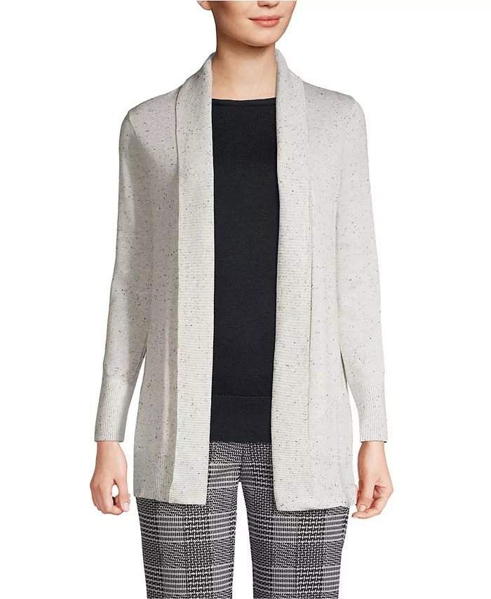 Женский кардиган с шалью воротником из хлопка и модала Lands' End, серый
Женский кардиган с шалью воротником из хлопка и модала Lands' End, серый