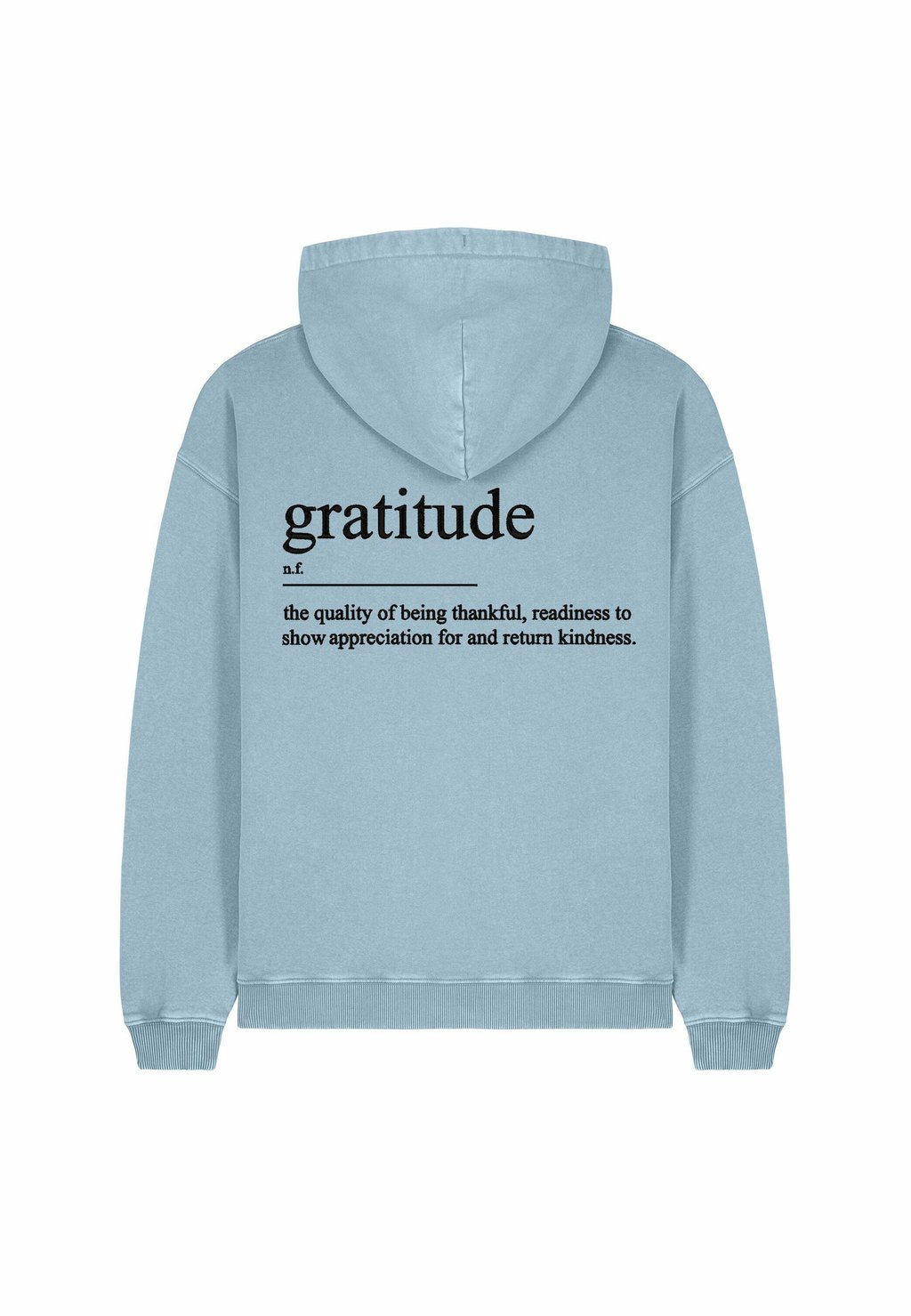 Толстовка GRATITUDE BACK EMBROIDERY UNISEX VINTAGE - Hoodie Mira Paris, светло-голубой 
Толстовка GRATITUDE BACK EMBROIDERY UNISEX VINTAGE - Hoodie Mira Paris, светло-голубой