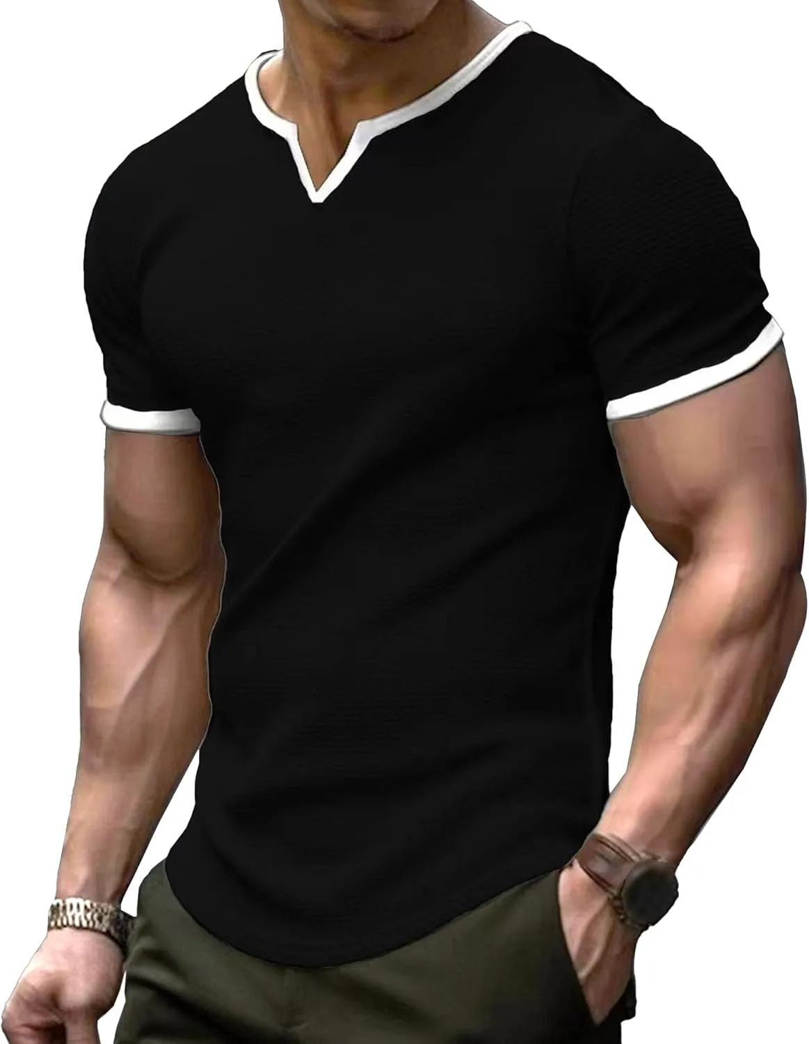 Мужская футболка V-образный вырез свободный крой Aosufei
Мужская футболка V-образный вырез свободный крой Aosufei