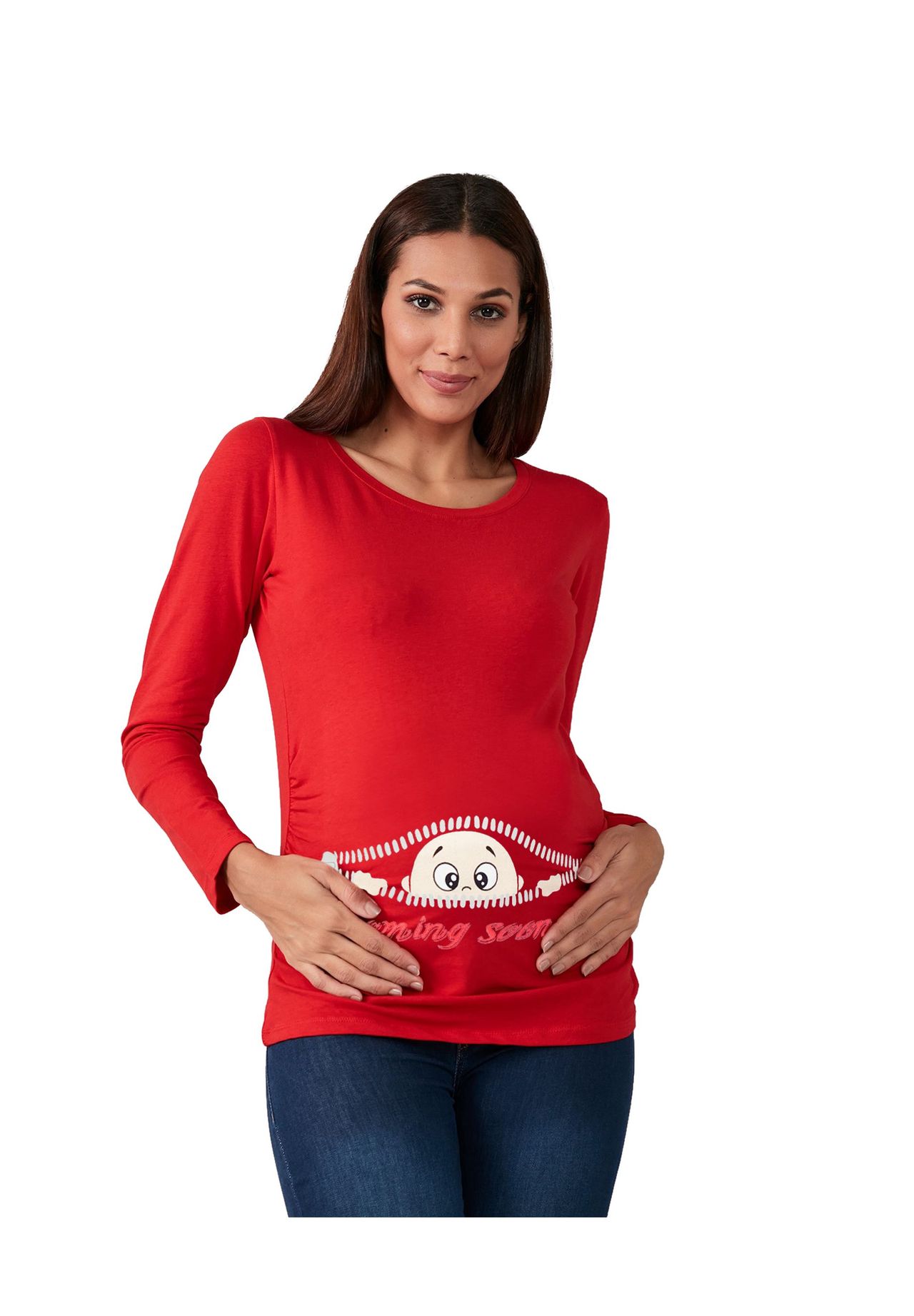 Рубашка с длинными рукавами и мотивом Comingскоро для беременных M.M.C., красный
Рубашка с длинными рукавами и мотивом Comingскоро для беременных M.M.C., красный