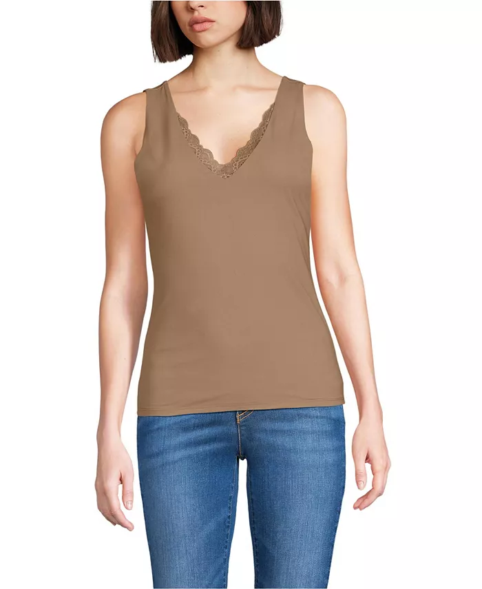 Женская двухслойная кружевная майка с V-образным вырезом без застежек Lands' End, коричневый/бежевый
Женская двухслойная кружевная майка с V-образным вырезом без застежек Lands' End, коричневый/бежевый
