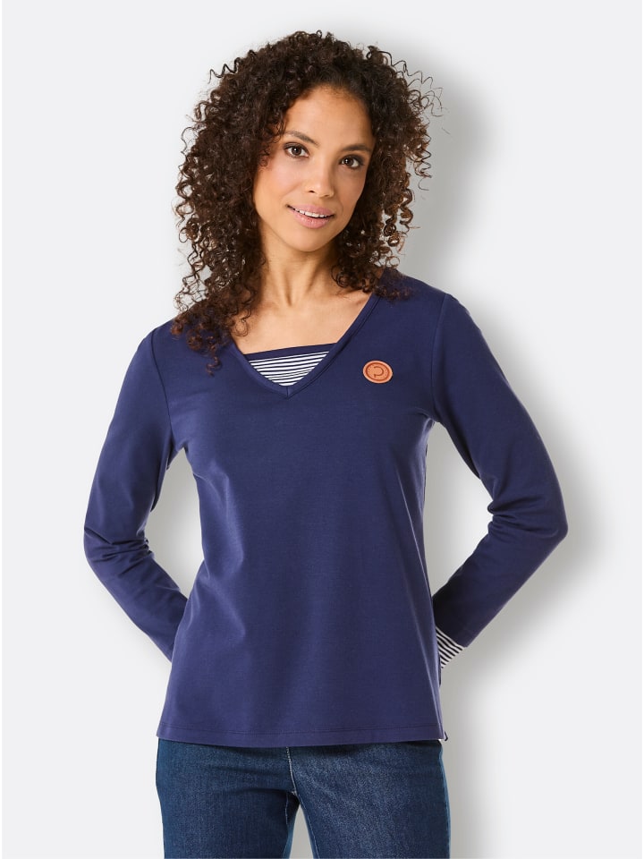 Рубашка с длинными рукавами темно-синего цвета creation L
Рубашка с длинными рукавами темно-синего цвета creation L