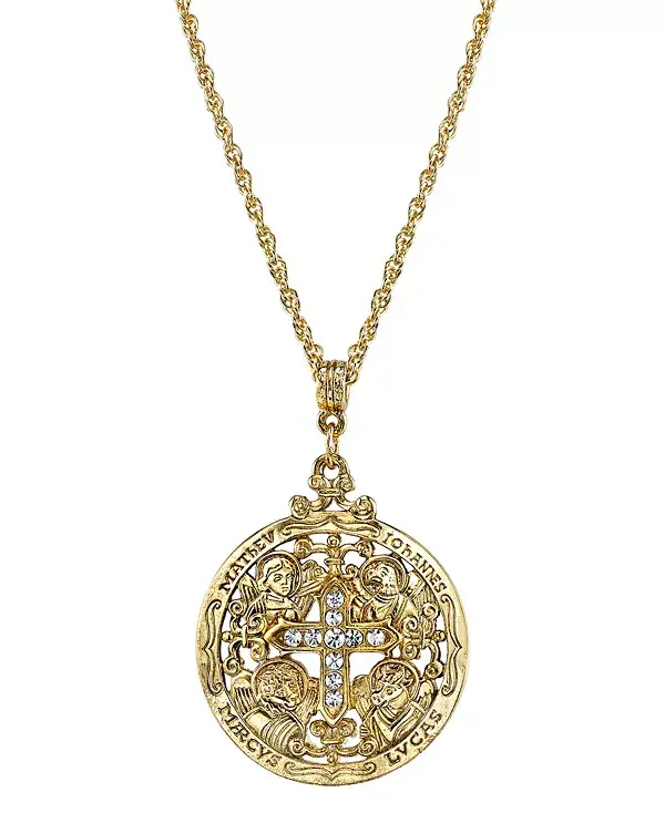 Кулон с кристаллами, покрытыми 14-каратным золотом, в форме писателей доброго слова, 24 дюйма Symbols Of Faith, gold
Кулон с кристаллами, покрытыми 14-каратным золотом, в форме писателей доброго слова, 24 дюйма Symbols Of Faith, gold