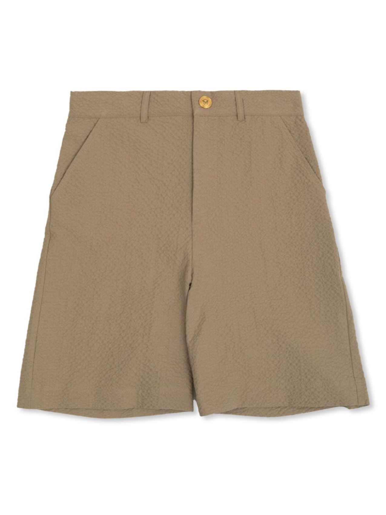 Шорты Versace Kids из ткани сирсакер, коричневый
Шорты Versace Kids из ткани сирсакер, коричневый