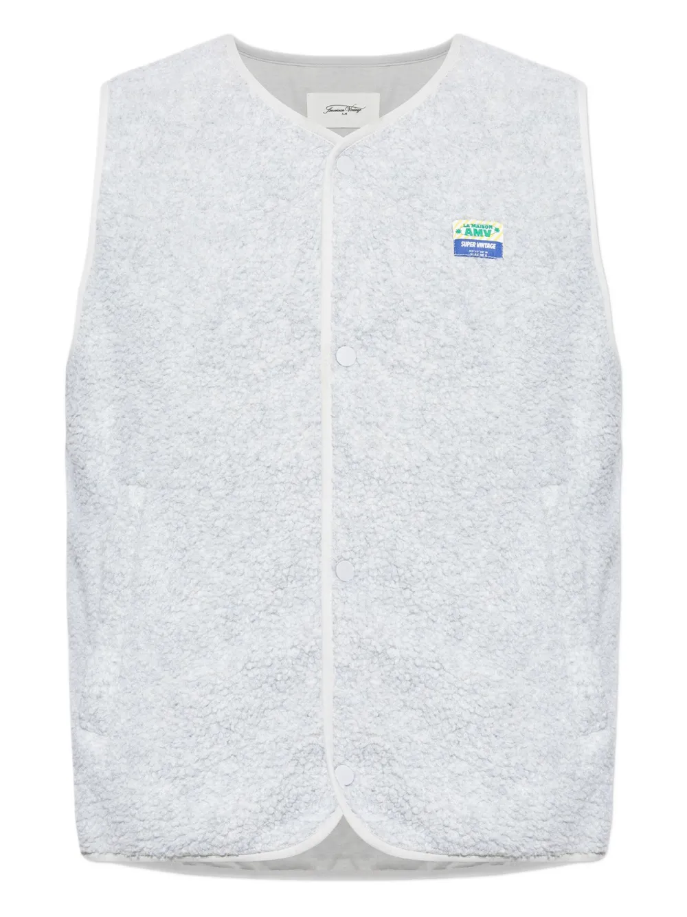 Жилет из флиса на пуговицах American Vintage, серый 
Жилет из флиса на пуговицах American Vintage, серый