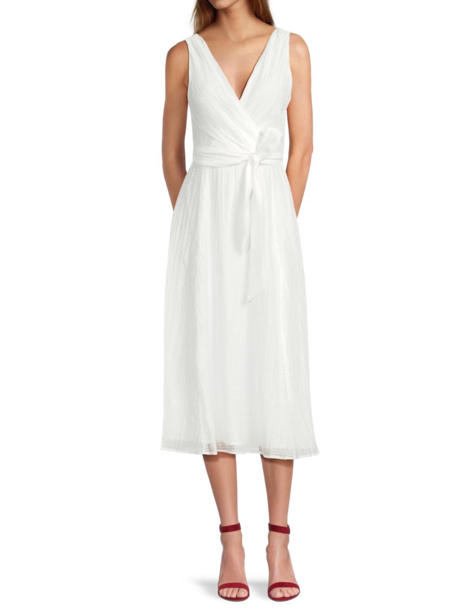 Платье миди с перекрещивающимися рукавами спереди Halston, кремовый
Платье миди с перекрещивающимися рукавами спереди Halston, кремовый