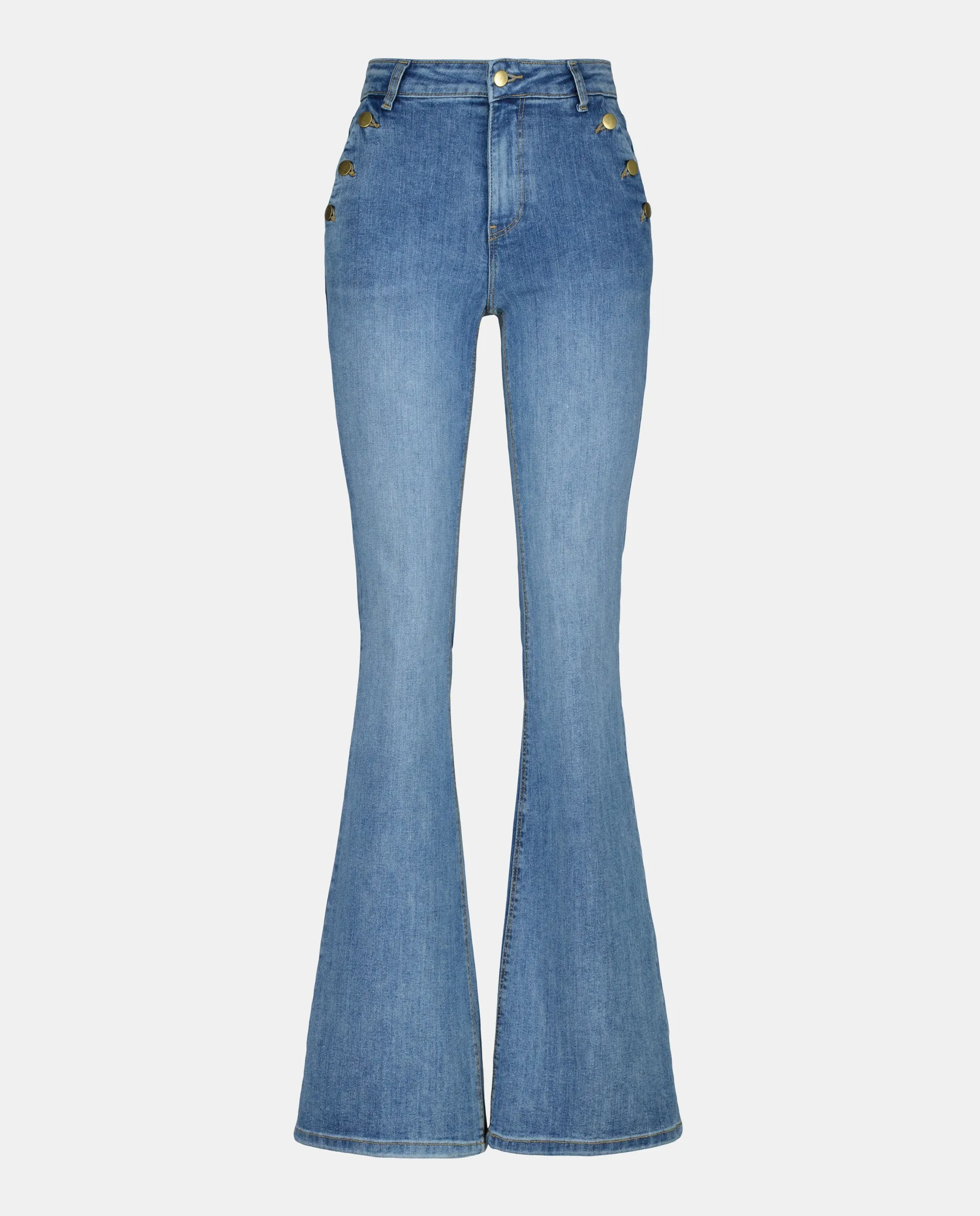 Женские джинсы-клеш на пуговицах Easy Wear, индиго
Женские джинсы-клеш на пуговицах Easy Wear, индиго