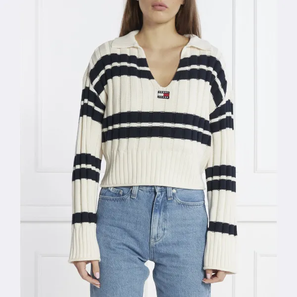Укороченный свитер в полоску Ext Tommy Hilfiger, экрю
Укороченный свитер в полоску Ext Tommy Hilfiger, экрю
