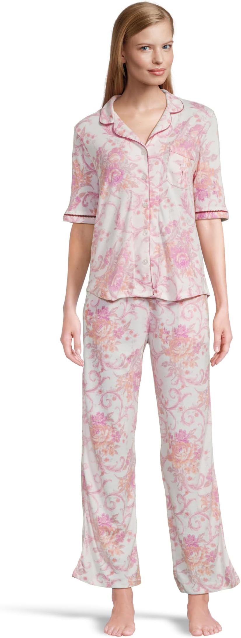 Пижама Karen Neuburger Romantic Fields Elbow Sleeve Pajama Set with Lace, цвет Regal Floral
Пижама Karen Neuburger Romantic Fields Elbow Sleeve Pajama Set with Lace, цвет Regal Floral