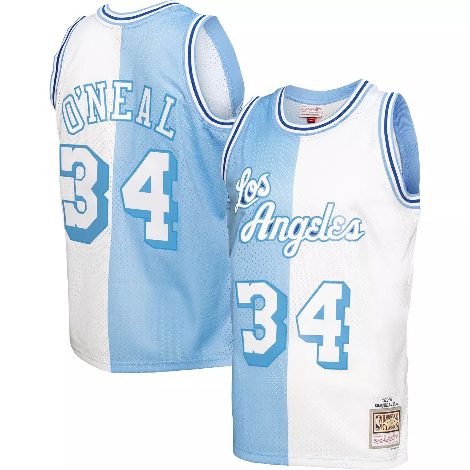 Мужская футболка Mitchell & Ness Shaquille O'Neal Powder Blue/White Los Angeles Lakers Hardwood Classics 1996-97 Split Swingman Jersey
Мужская футболка Mitchell & Ness Shaquille O'Neal Powder Blue/White Los Angeles Lakers Hardwood Classics 1996-97 Split Swingman Jersey