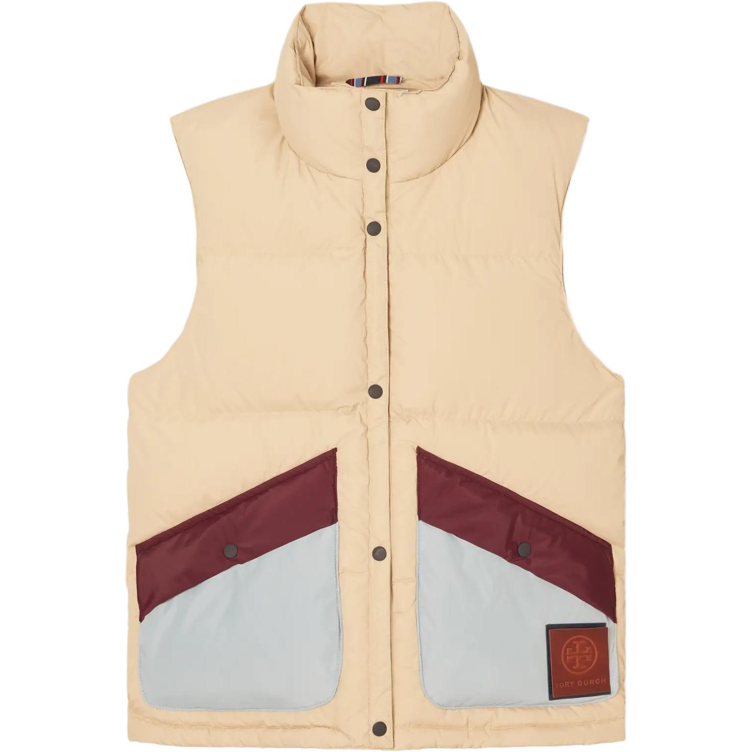 Tory Burch Пуховый жилет женский, цвет хаки, воротник-стойка, средней высоты
Tory Burch Пуховый жилет женский, цвет хаки, воротник-стойка, средней высоты