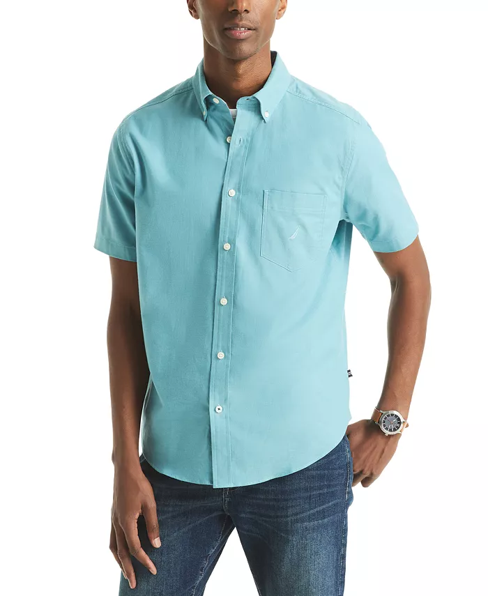 Мужская рубашка Оксфорд с коротким рукавом и застежкой на пуговицы Nautica, синий
Мужская рубашка Оксфорд с коротким рукавом и застежкой на пуговицы Nautica, синий