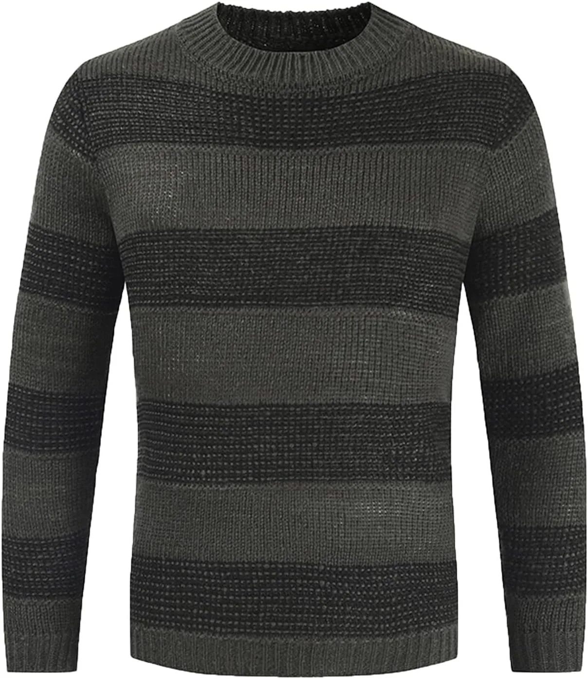 Мужской свитер с длинным рукавом и круглым вырезом в полоску
Мужской свитер с длинным рукавом и круглым вырезом в полоску