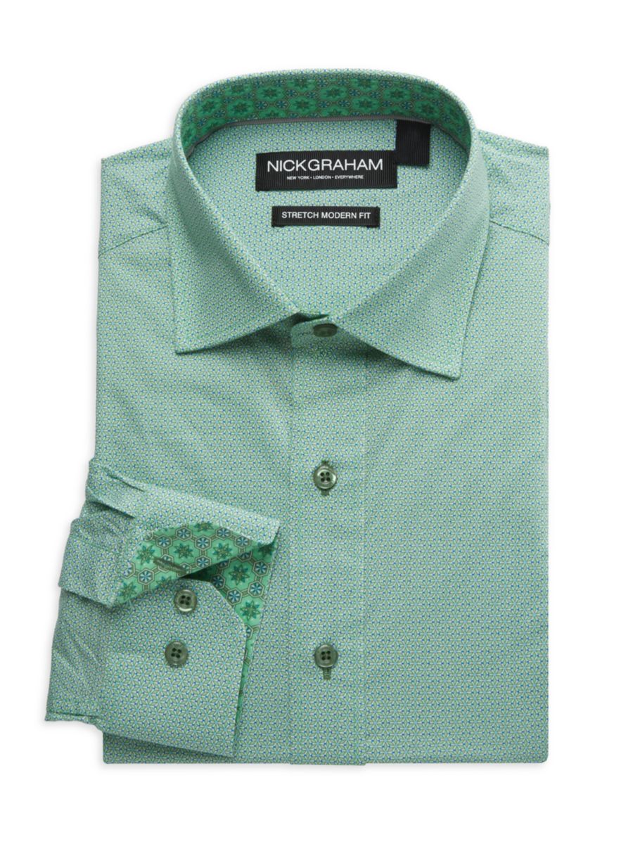 Рубашка современного кроя с принтом Калейдоскоп Nick Graham, зеленый
Рубашка современного кроя с принтом Калейдоскоп Nick Graham, зеленый