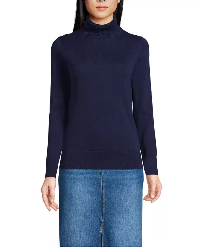 Женский свитер с высоким воротом из тонкого хлопка Lands' End, синий
Женский свитер с высоким воротом из тонкого хлопка Lands' End, синий