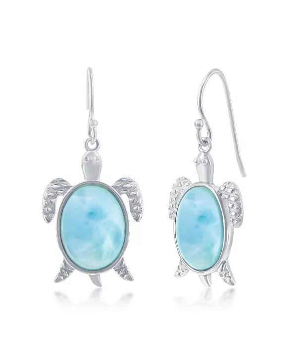Серьги из стерлингового серебра с ларимаром в виде черепахи Caribbean Treasures, blue
Серьги из стерлингового серебра с ларимаром в виде черепахи Caribbean Treasures, blue