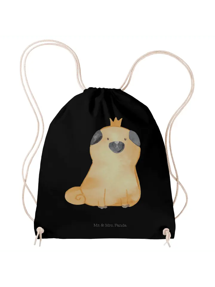 Спортивная сумка Mr & Mrs Panda Sportbeutel Mops Krone ohne Spruch, черный 
Спортивная сумка Mr & Mrs Panda Sportbeutel Mops Krone ohne Spruch, черный