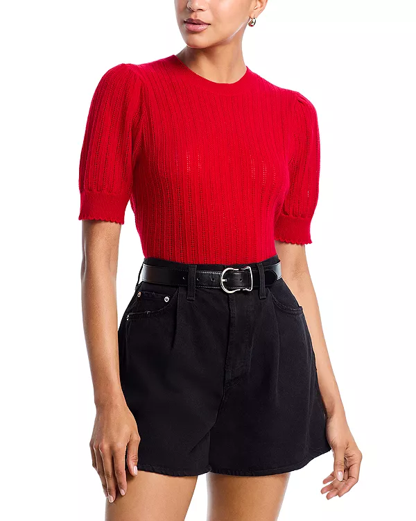 Кашемировый свитер с ажурной отделкой "лестница" Frame, красный
Кашемировый свитер с ажурной отделкой "лестница" Frame, красный