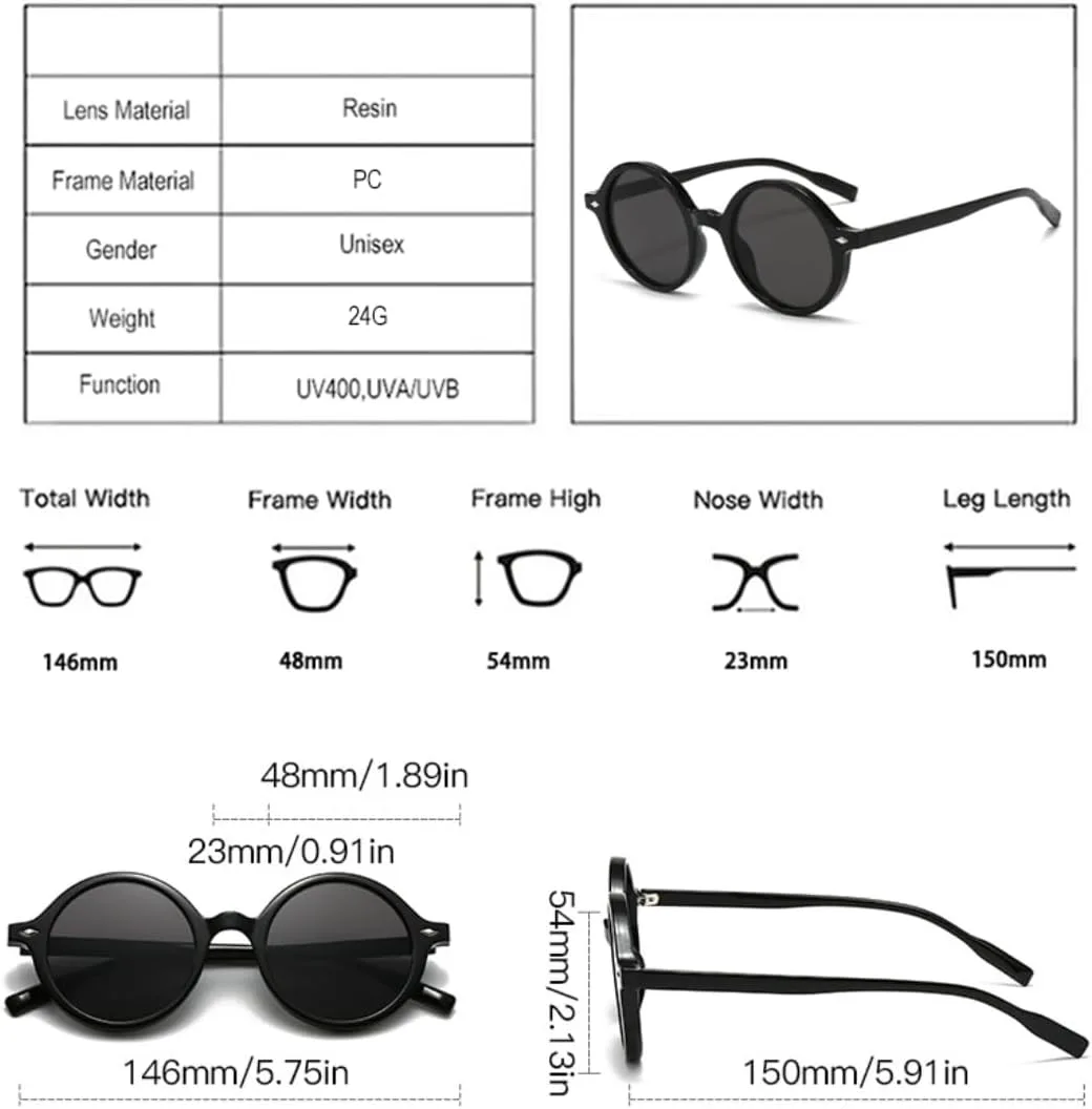 Ретро круглые солнцезащитные очки для женщин, модные градиентные очки с защитой от УФ-излучения для мужчин, трендовый стиль панк UATXTAU, Black Champagne
Ретро круглые солнцезащитные очки для женщин, модные градиентные очки с защитой от УФ-излучения для мужчин, трендовый стиль панк UATXTAU, Black Champagne