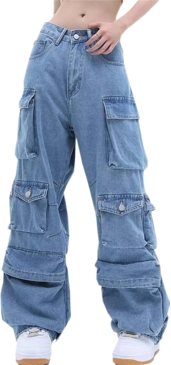 Sangtree женские багги карго джинсы с клапанами
Sangtree женские багги карго джинсы с клапанами