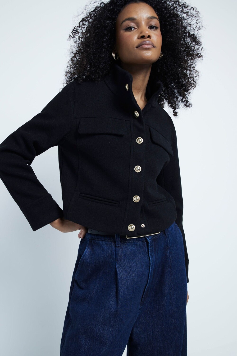 Куртка с воротником стойкой River Island, черный
Куртка с воротником стойкой River Island, черный