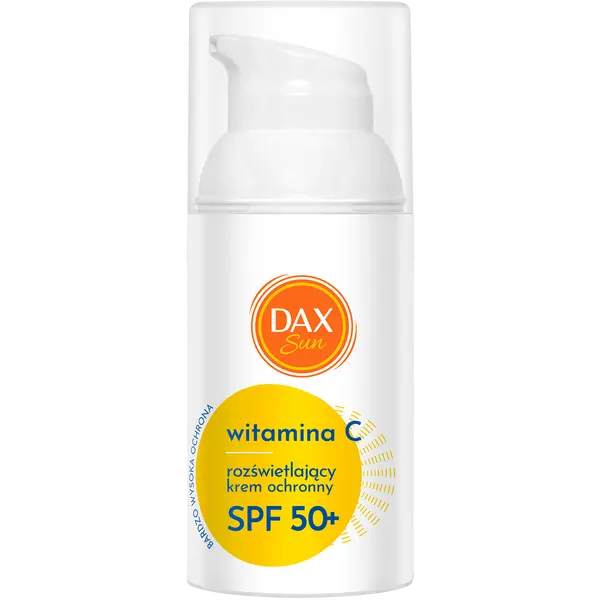 Осветляющий защитный крем с витамином С и SPF50+, 30 мл Dax Sun
Осветляющий защитный крем с витамином С и SPF50+, 30 мл Dax Sun