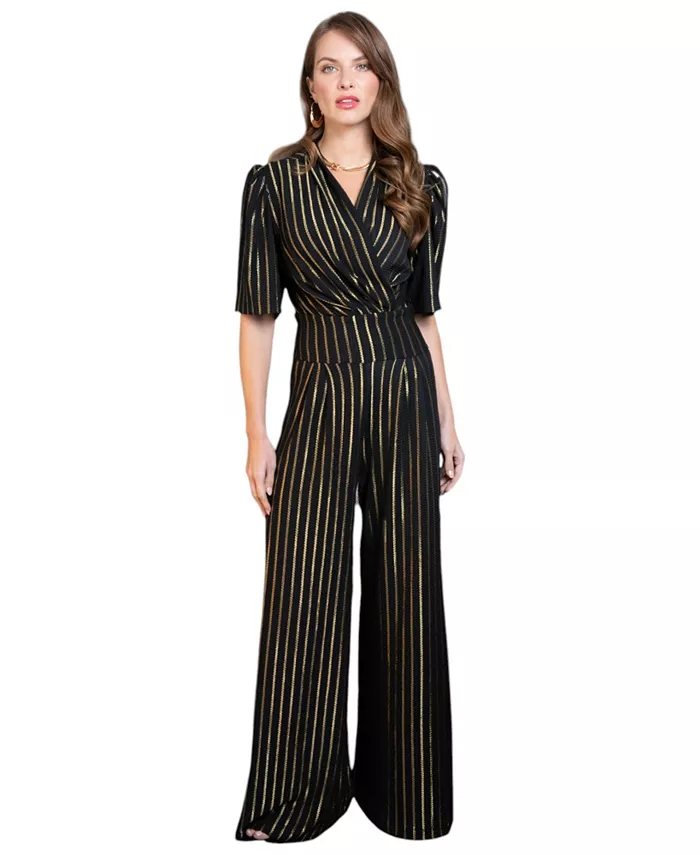 Женский комбинезон с золотой полосой и широкими брючинами Hotsquash London, черный
Женский комбинезон с золотой полосой и широкими брючинами Hotsquash London, черный