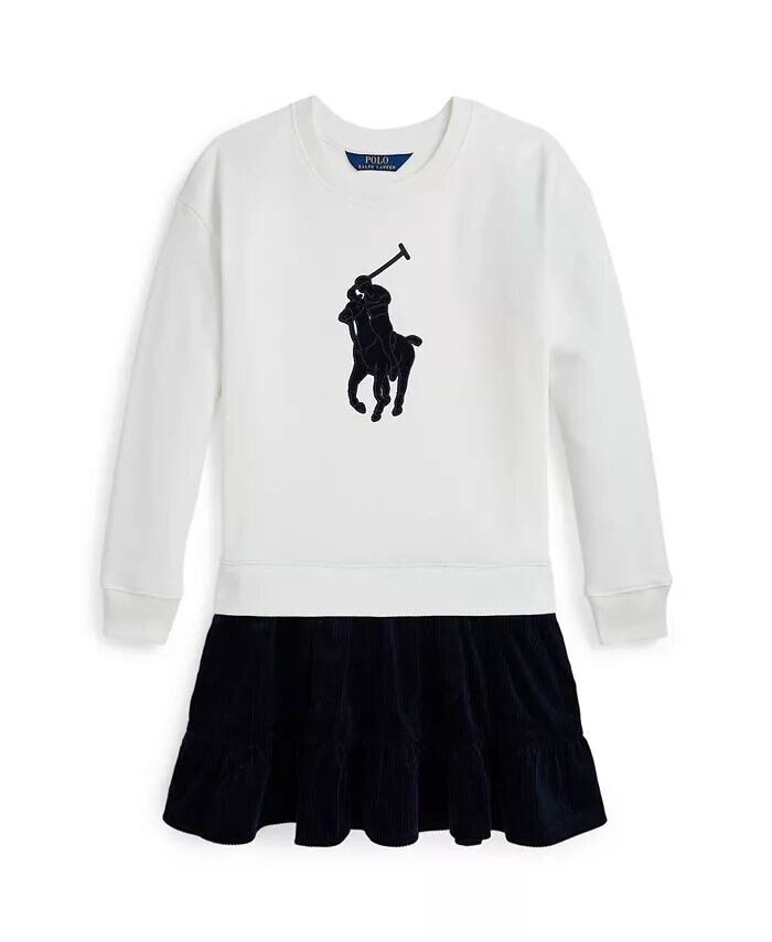 Флисовое платье с вельветовой юбкой для больших девочек Big Pony Polo Ralph Lauren, белый
Флисовое платье с вельветовой юбкой для больших девочек Big Pony Polo Ralph Lauren, белый