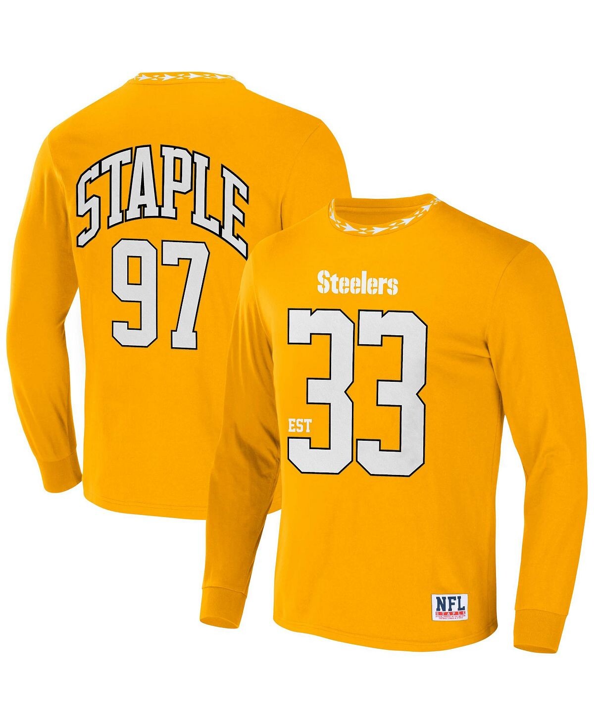 Мужская футболка NFL X Staple Yellow Pittsburgh Steelers Core с длинным рукавом в стиле джерси NFL Properties
Мужская футболка NFL X Staple Yellow Pittsburgh Steelers Core с длинным рукавом в стиле джерси NFL Properties