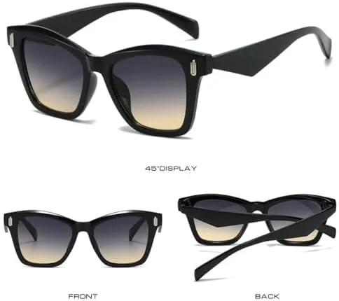 Солнцезащитные очки «кошачий глаз» для женщин, градиентные оттенки, защита от УФ-излучения UV400, ретро-заклепки, мужские солнцезащитные очки MTZJH, Black Gray Yellow
Солнцезащитные очки «кошачий глаз» для женщин, градиентные оттенки, защита от УФ-излучения UV400, ретро-заклепки, мужские солнцезащитные очки MTZJH, Black Gray Yellow